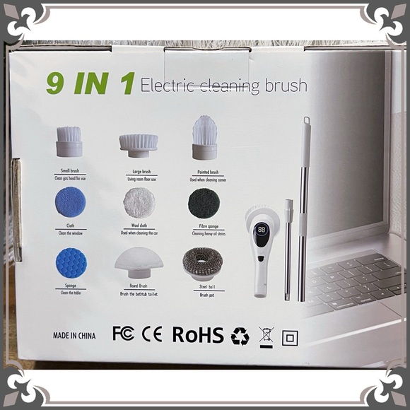 Cordless Electric Spin Scrubber Cleaning Brush Set Adjustable Extension Long NEW - Picture 4 of 10
